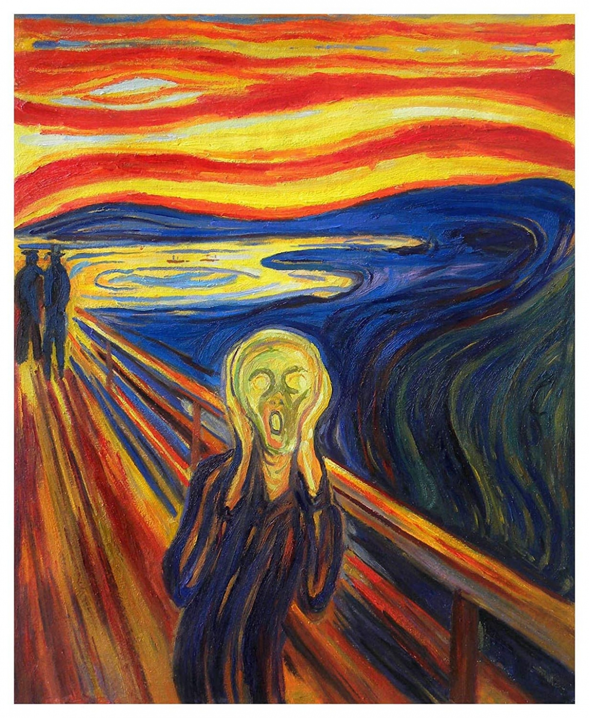 Tiếng Thét (The Scream) – Edvard Munch. Đây là bức tranh nổi tiếng nhất của Edvard Munch, vẽ khoảng năm 1893. Tranh được sơn bằng dầu và pastel trên bìa cứng. Bức tranh có cái tên “đáng sợ” này được trưng bày tại Phòng trưng bày Quốc gia ở Oslo, Na Uy.