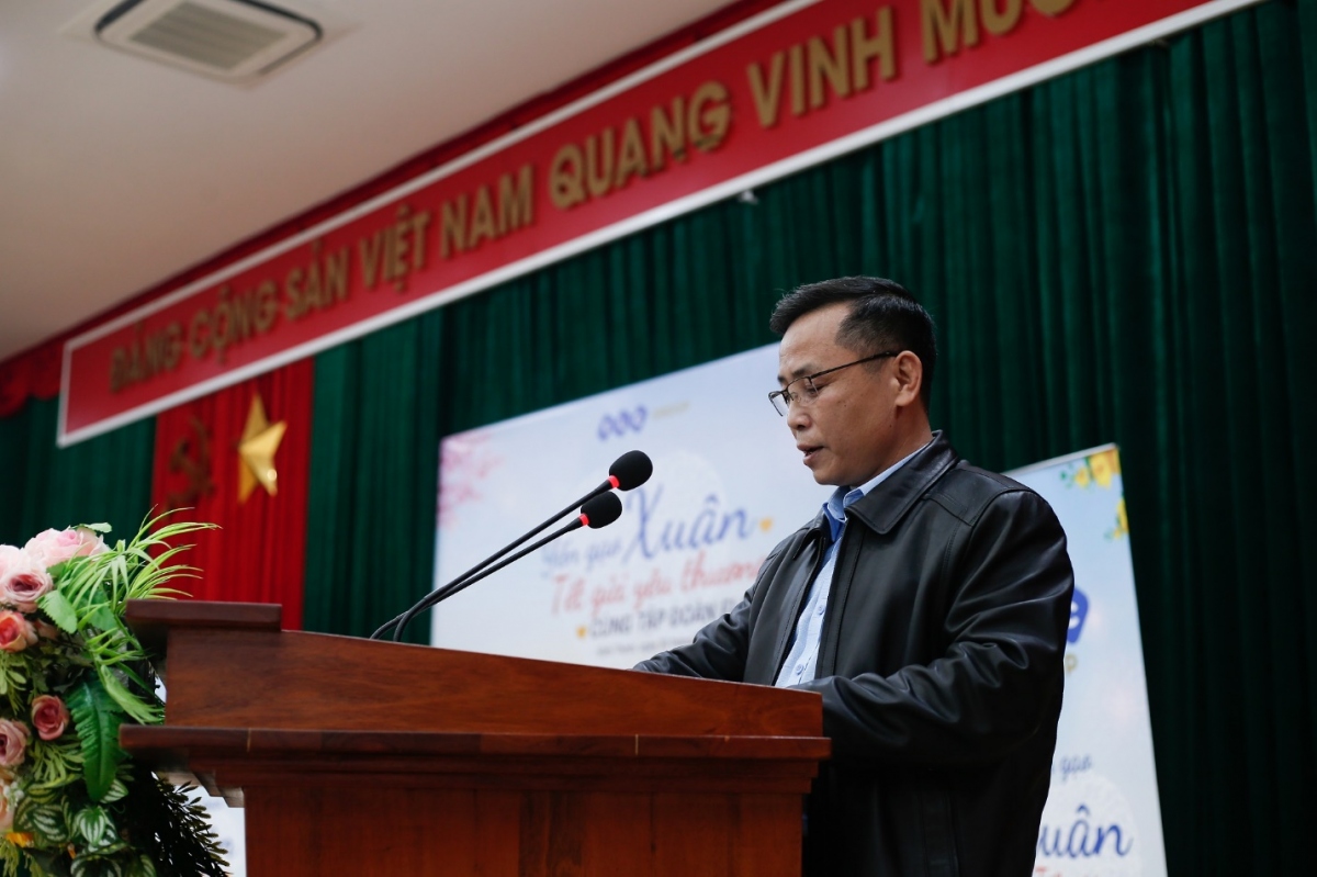 Ông Nguyễn Văn Xuân – Bí thư Đảng ủy – Chủ tịch HĐND xã Vĩnh Thịnh phát biểu tại sự kiện