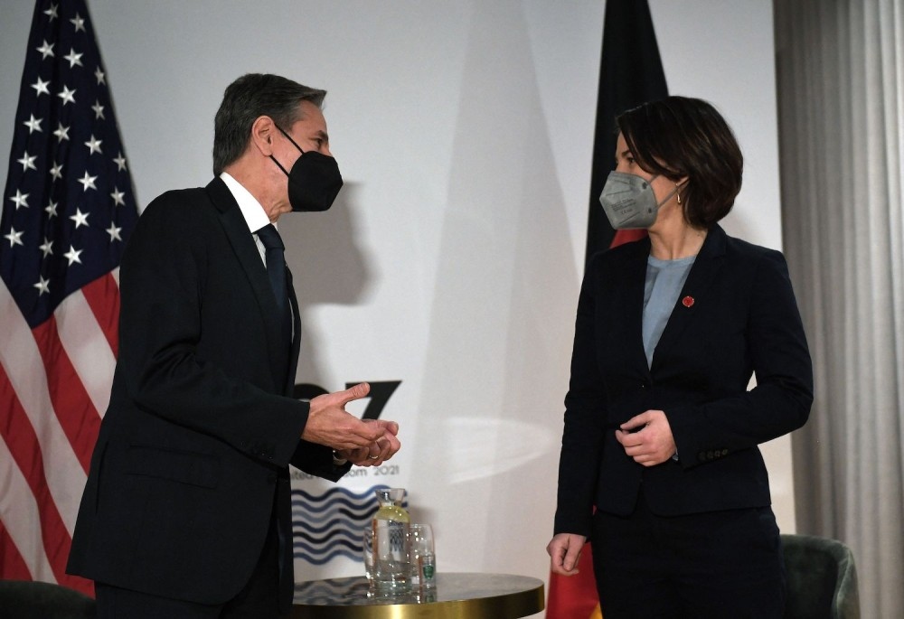 Ngoại trưởng Mỹ Antony Blinken và người đồng cấp Đức Annalena Baerbock. (Ảnh: AFP)