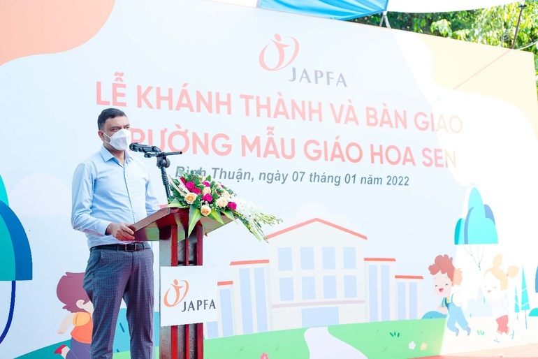 Phó tổng giám đốc Japfa Việt Nam cho biết Japfa đã phát triển nhiều dự án nhằm đem lại chất lượng học tập tốt hơn cho học sinh vùng khó khăn