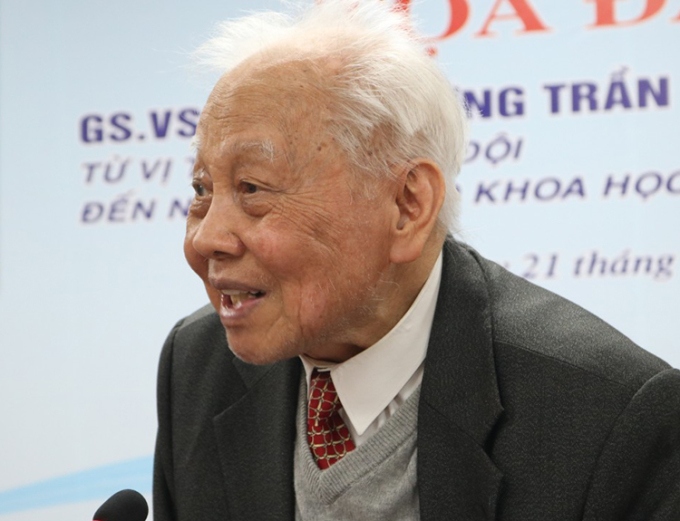 GS Nguyễn Văn Hiệu trong sự kiện ngày 21/12/2021. Ảnh: Mộc Nhiên