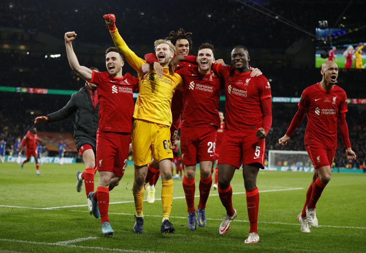 Liverpool vô địch League Cup 2021/2022 (Ảnh: Reuters).