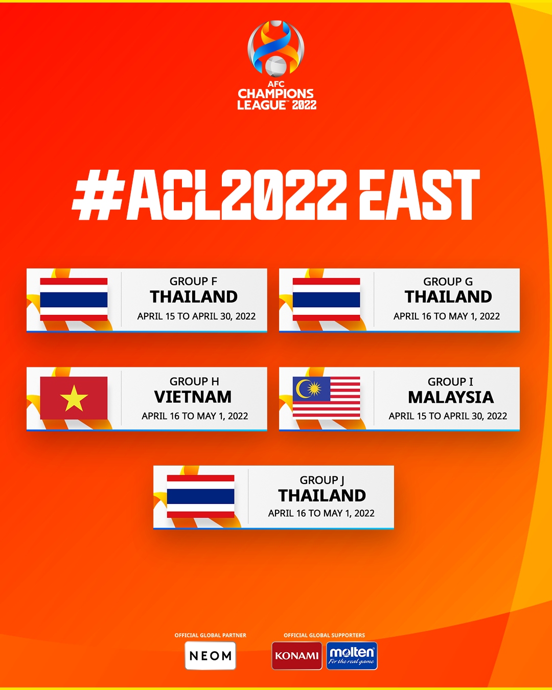 Bảng H của AFC Champions League 2022 sẽ được tổ chức thi đấu tập trung tại Việt Nam. (Ảnh: AFC)