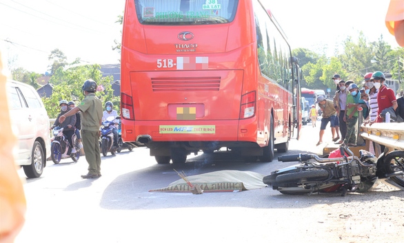 Hiện trường vụ tai nạn giao thông khiến nam thanh niên tử vong tại chỗ - Ảnh: P.Q.