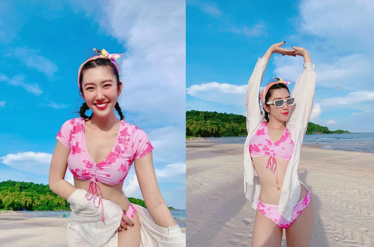 Chuyện showbiz: Thúy Ngân diện bikini, thả dáng cuốn hút trên bãi biển