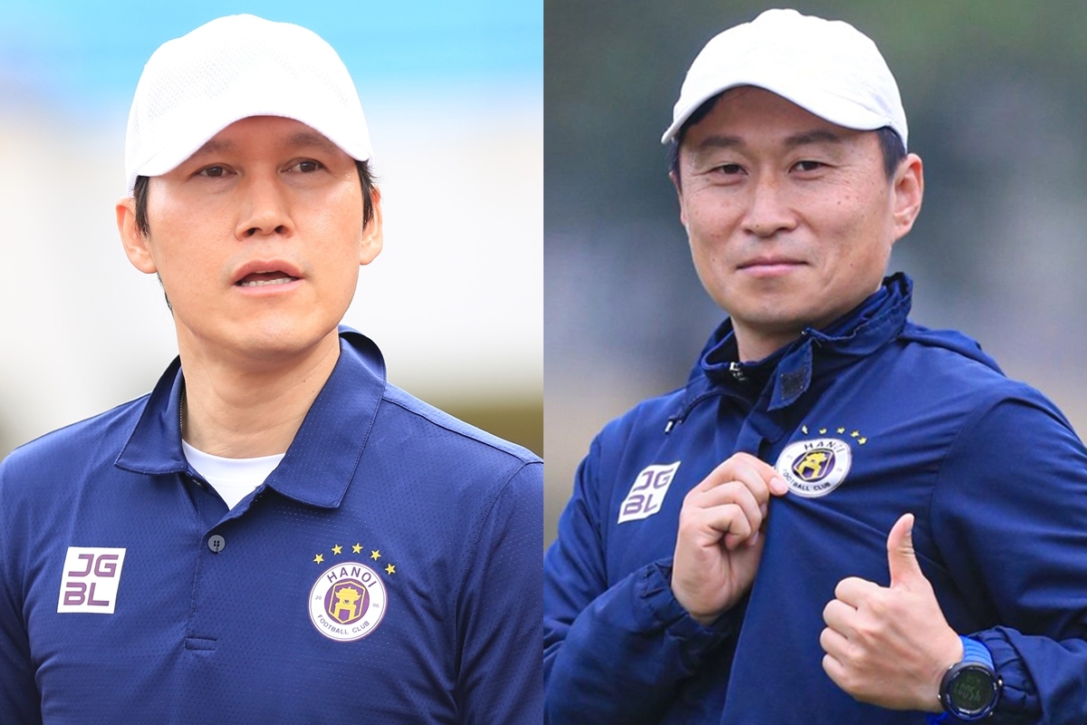 HLV Park Choong Kyun (trái) và HLV tạm quyền Chun Jae Ho (phải).