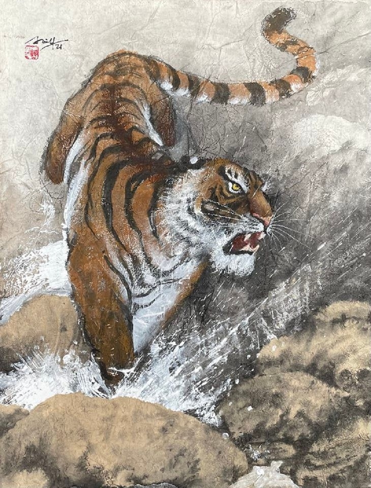 lively paintings by nguyen doan ninh to usher in year of the tiger picture 10