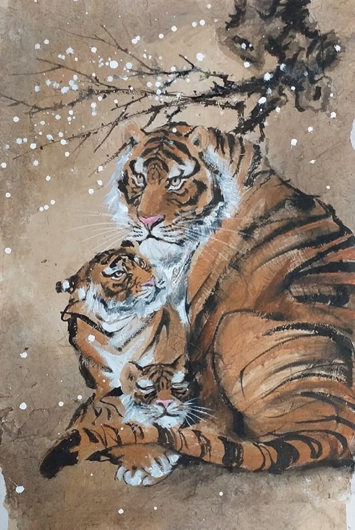 lively paintings by nguyen doan ninh to usher in year of the tiger picture 1