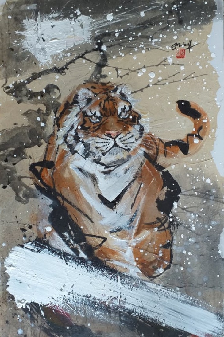 lively paintings by nguyen doan ninh to usher in year of the tiger picture 5