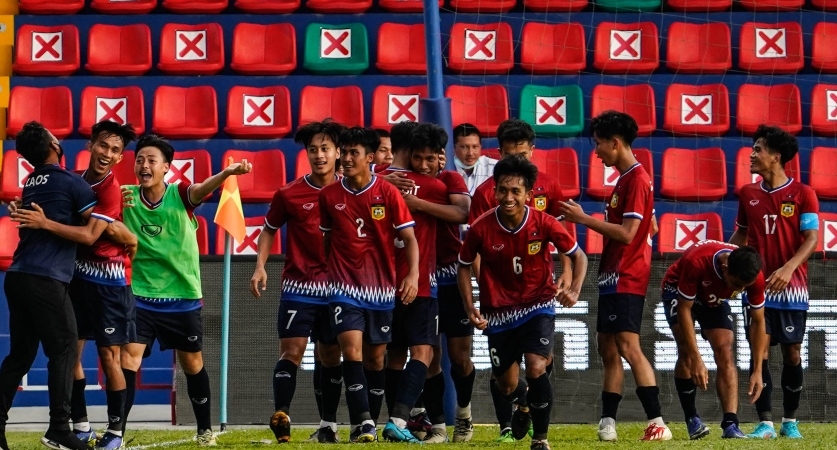 U23 Lào gây bất ngờ khi vào bán kết U23 Đông Nam Á 2022. (Ảnh: AFF)