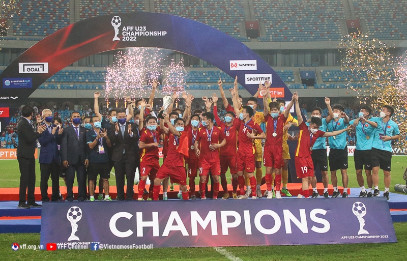 U23 Việt Nam lên ngôi vô địch U23 Đông Nam Á một cách thuyết phục. (Ảnh: VFF).