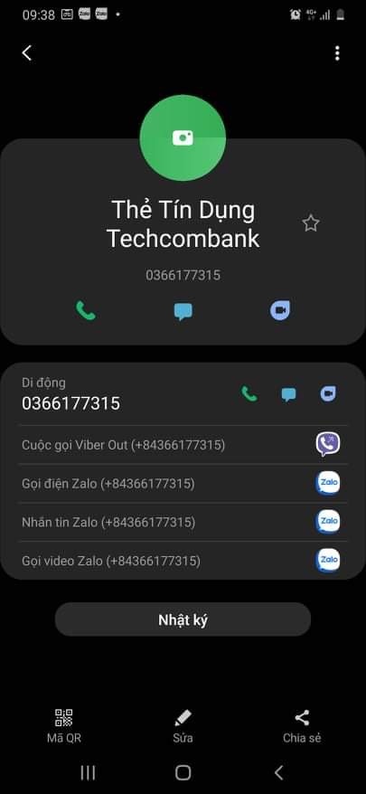 Số điện thoại giả danh nhân viên thẻ tín dụng Ngân hàng Techcombank lừa đảo chị T.