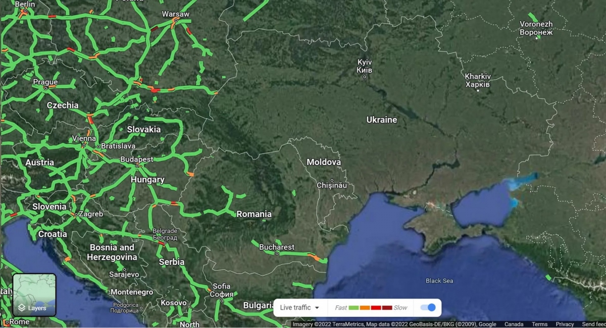 google maps vo hieu hoa du lieu giao thong truc tiep tai ukraine hinh anh 1