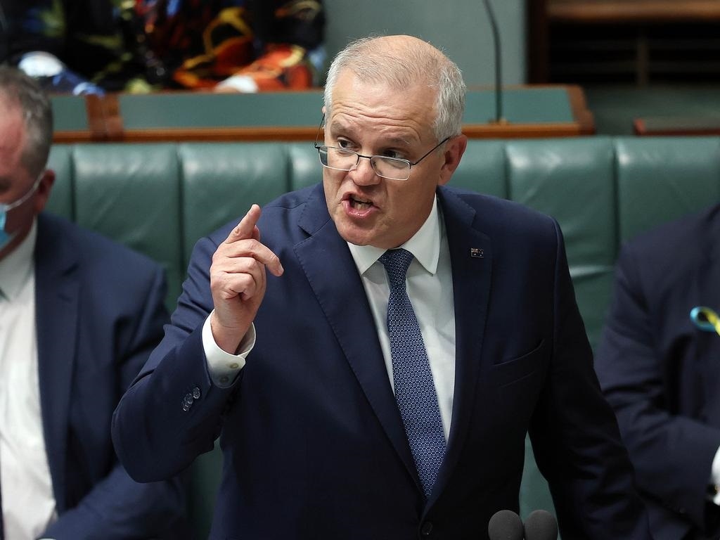 Thủ tướng Scott Morrison tuyên bố Australia sẽ bỏ quy chế tối huệ quốc đối với Nga và Belarus. Ảnh: Gary Ramage