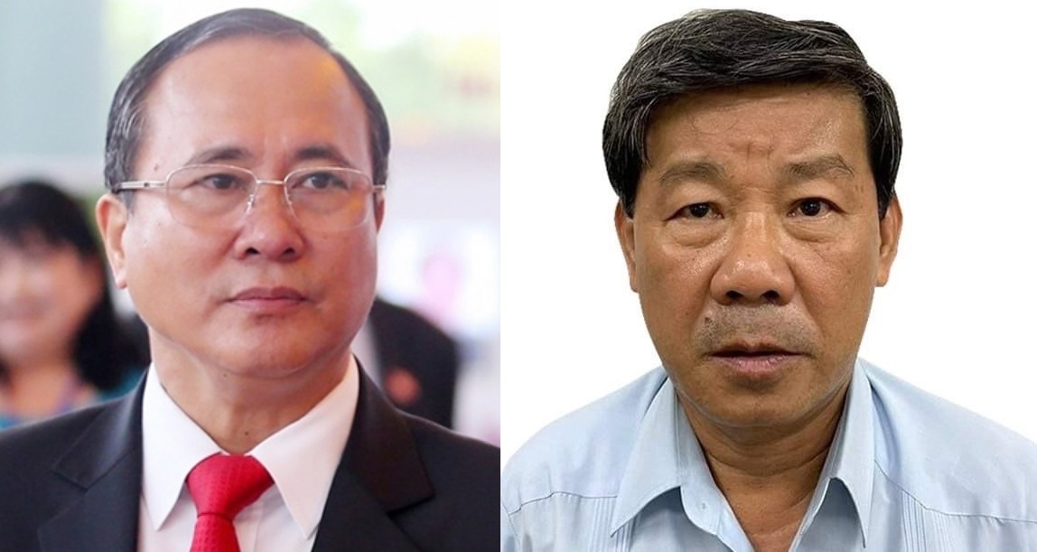 Cựu Bí thư Bình Dương - Trần Văn Nam (trái) và cựu Chủ tịch Bình Dương - Trần Thanh Liêm