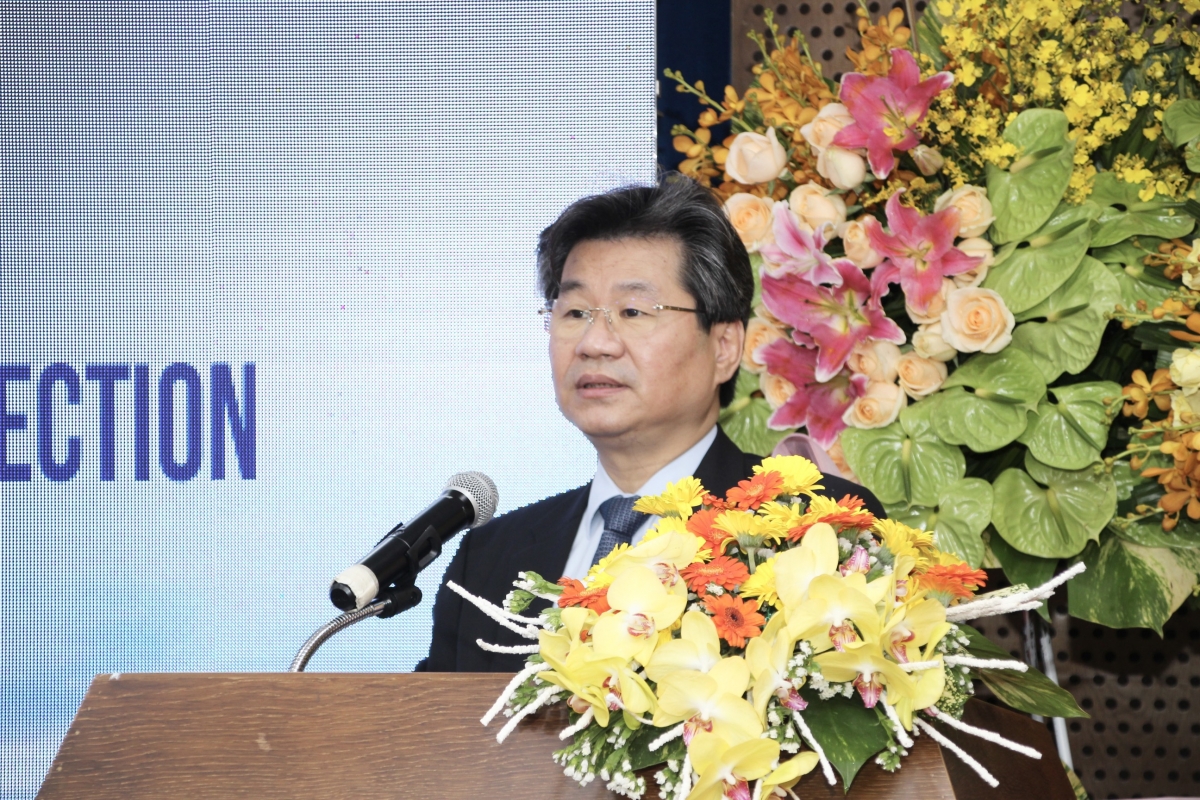 Ông Đỗ Nhất Hoàng - Cục trưởng Cục Đầu tư nước ngoài - Bộ Kế hoạch và Đầu tư phát biểu tại lễ ký kết.
