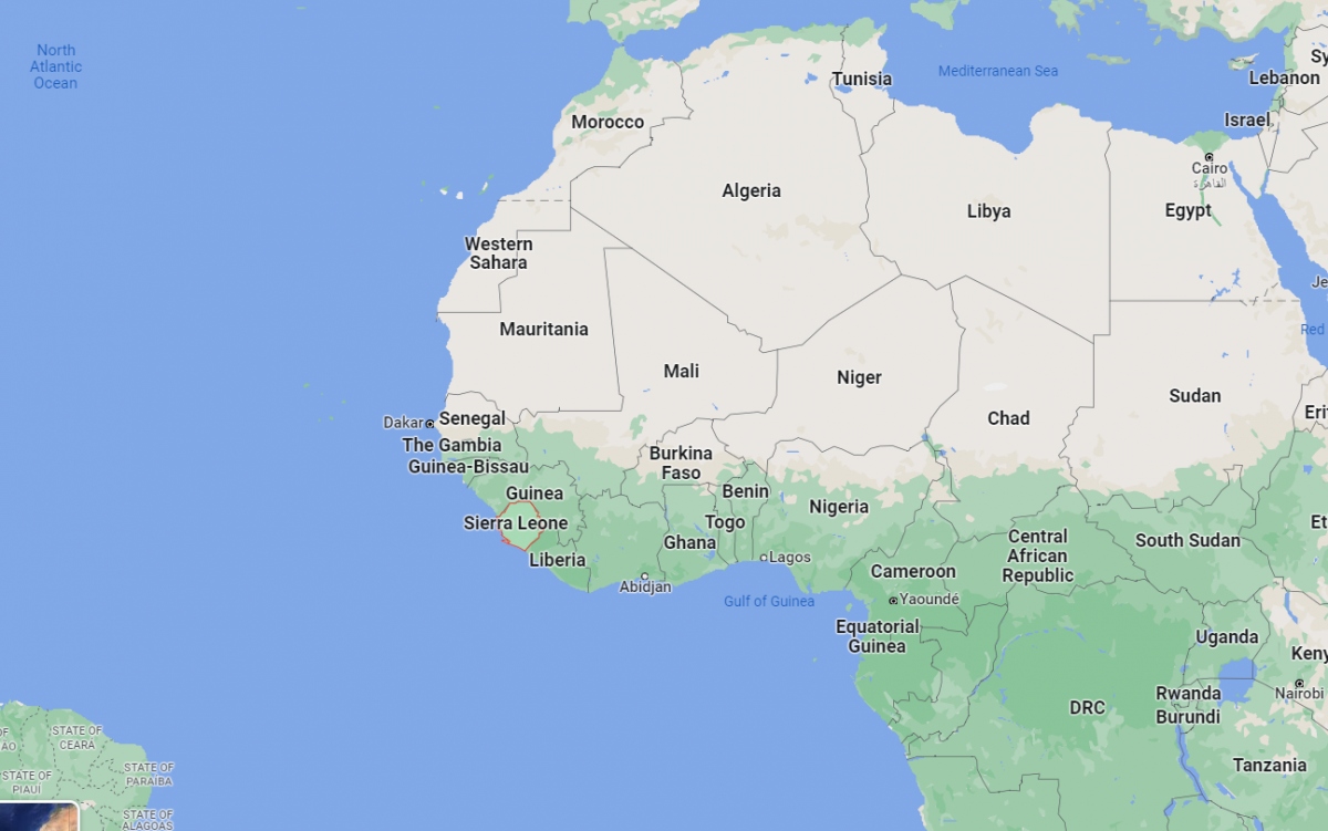 Vị trí của Sierra Leone ở châu Phi