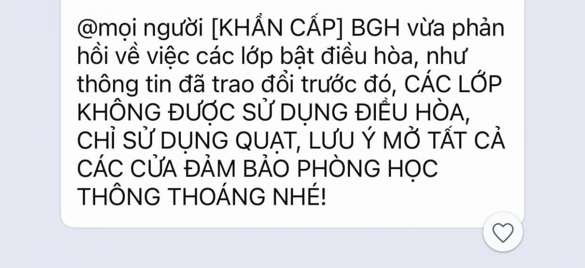  khong cho bat dieu hoa trong lop hoc la may moc hinh anh 1