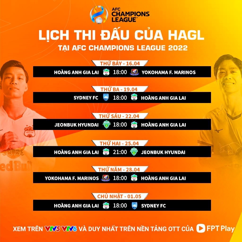 lich thi dau va truc tiep cua hagl tai afc champions league 2022 hinh anh 1