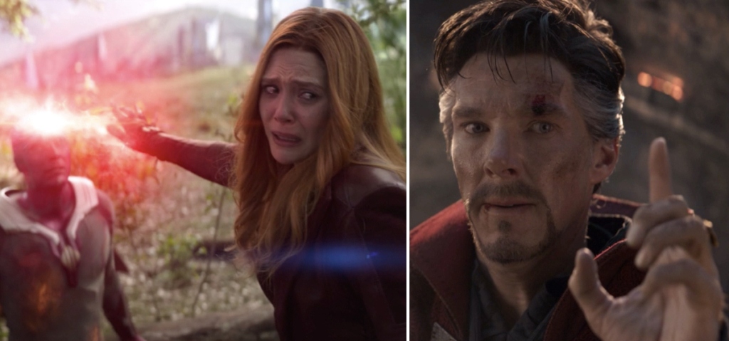 Wanda và Doctor Strange trong "Avengers: Infinity War" và "Avengers: Endgame".