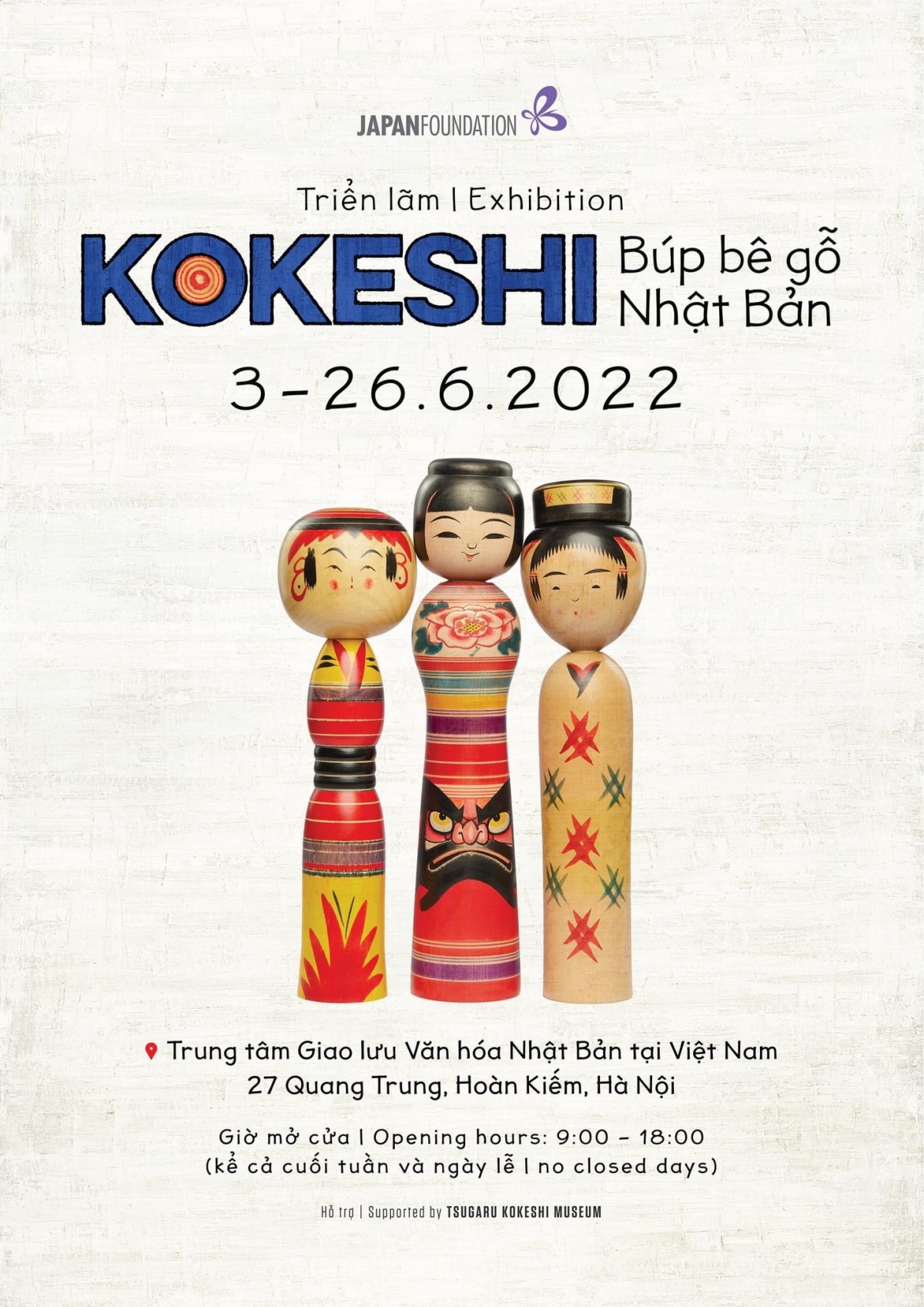 Triển lãm KOKESHI - Búp bê gỗ Nhật Bản: Nét đẹp nghệ thuật truyền thống