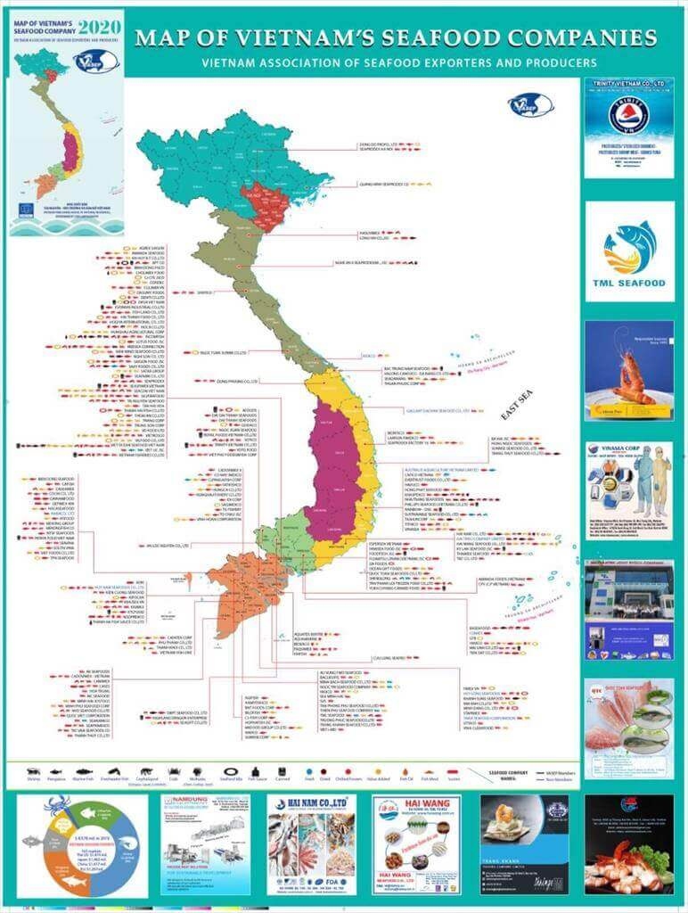 vasep to republish map of vietnamese seafood companies picture 1