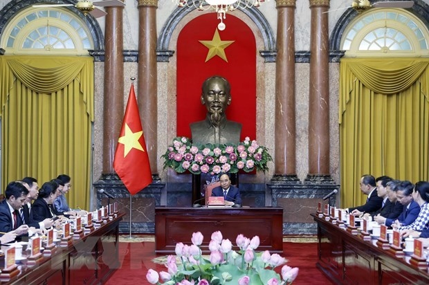 chairwoman of lao presidential office welcomed in hanoi picture 1