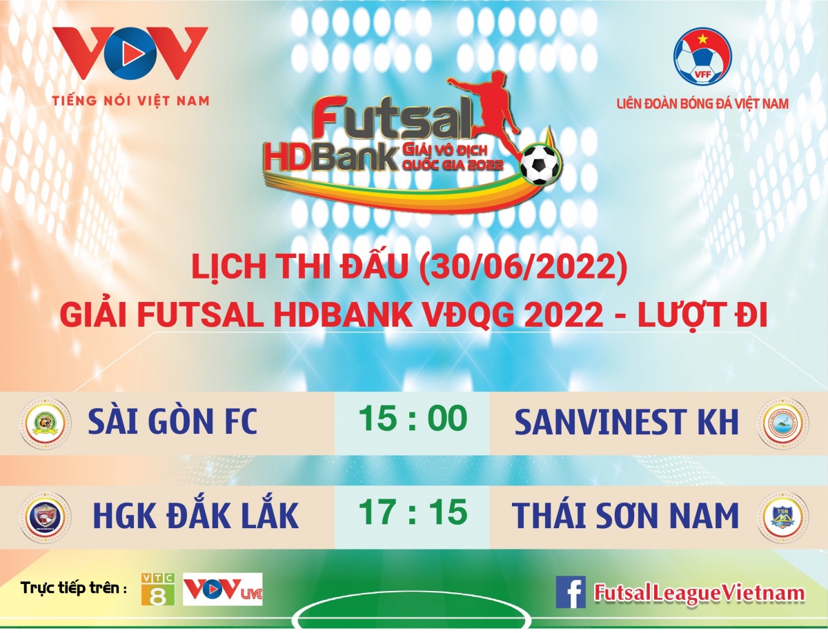 lich thi dau giai futsal hdbank vDqg 2022 ngay 30 6 hinh anh 1