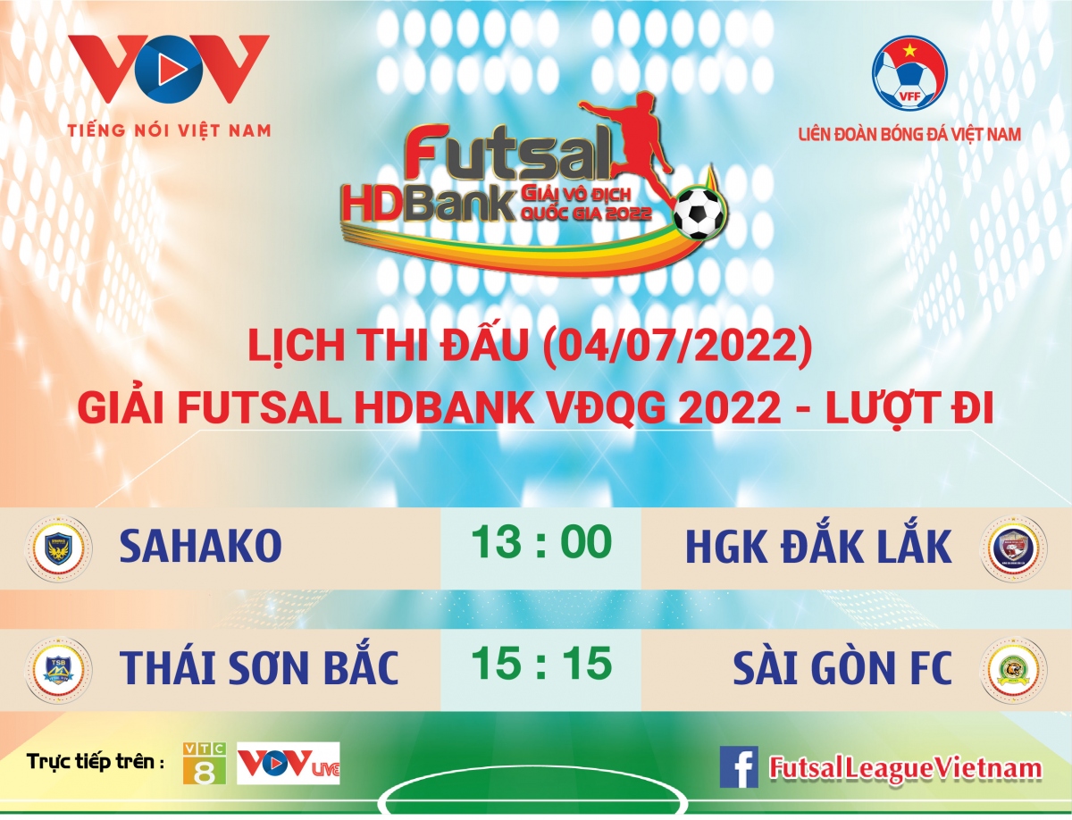 lich thi dau futsal hdbank vDqg 2022 ngay 4 7 hinh anh 1