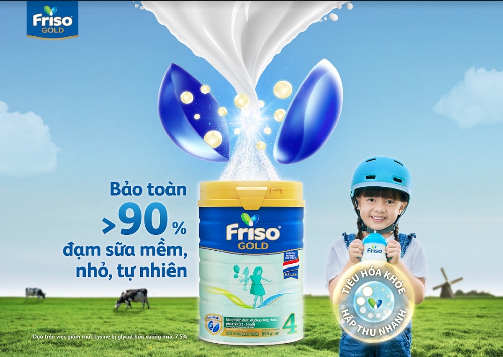 Friso tiên phong công nghệ xử lý nhiệt một lần, bảo toàn đạm mềm nhỏ tự nhiên