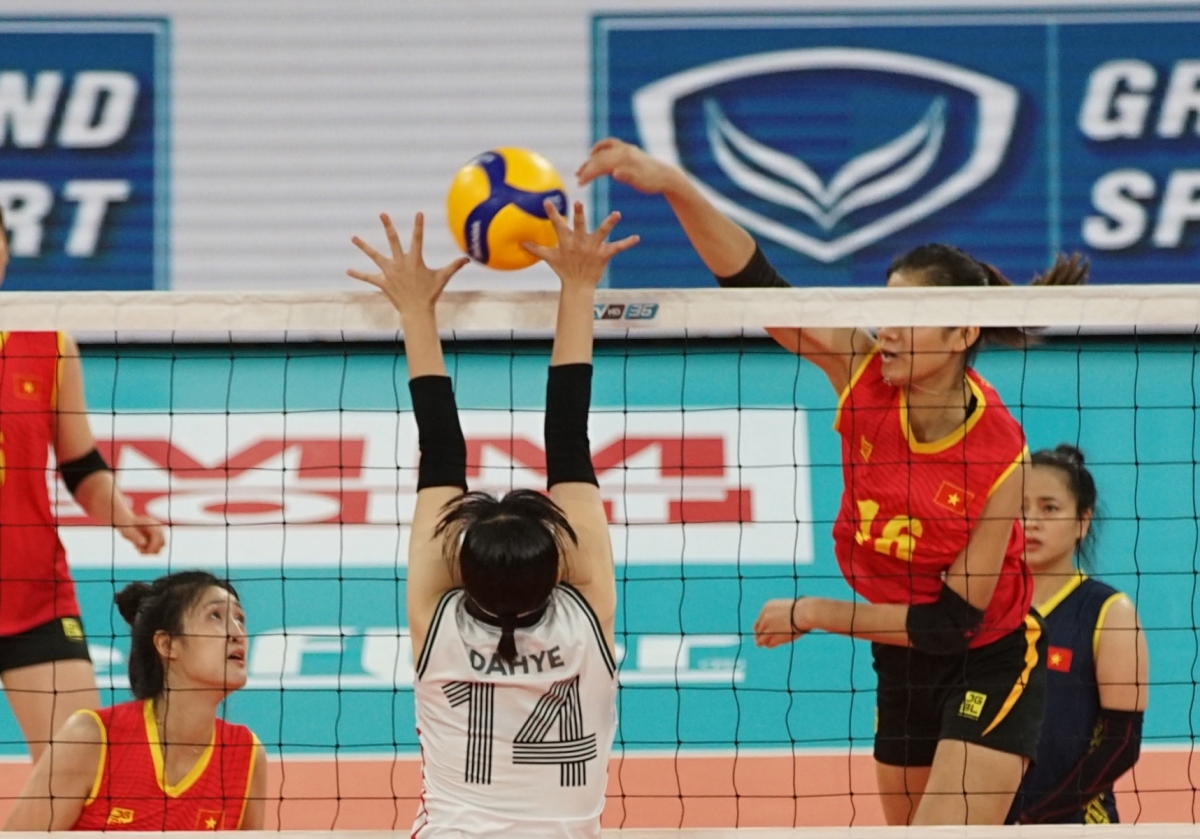Tuyển bóng chuyền nữ Việt Nam thắng Hàn Quốc để vào tứ kết châu Á