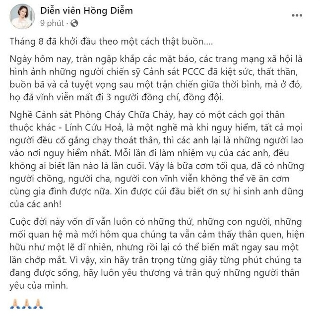 nghen long truoc chia se cua dien vien lua am ve chien si pccc hy sinh hinh anh 3