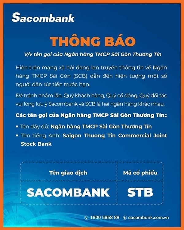 ngan hang sacombank dang hoat dong tot, hoan toan khong lien quan den scb hinh anh 2