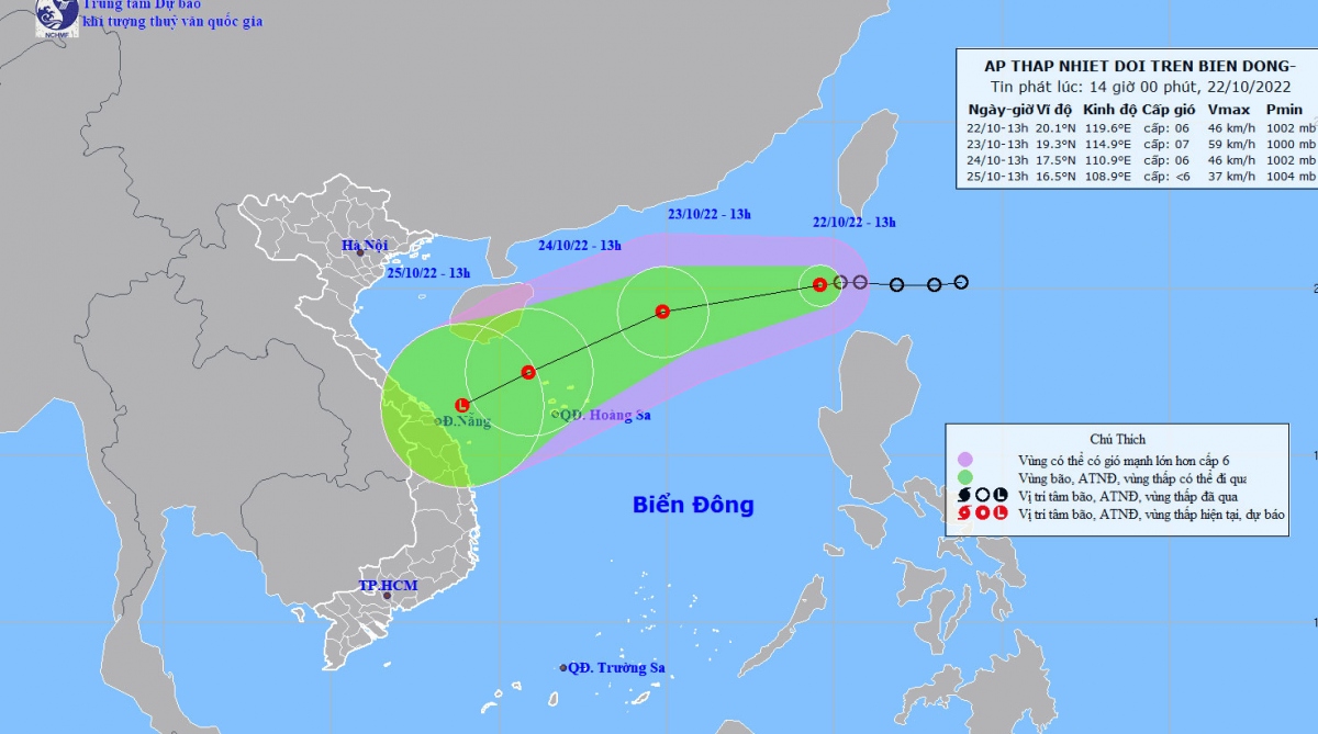 tropical depression enters east sea, rain expected in central vietnam picture 1