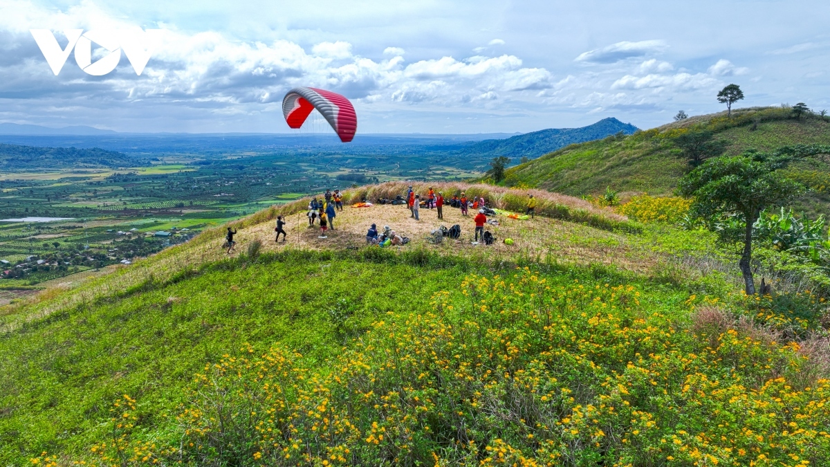 festival-goers experience paragliding over extinct volcano picture 4