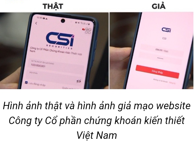 gia mao website cac cong ty chung khoan de giao dich nham lua dao hinh anh 1