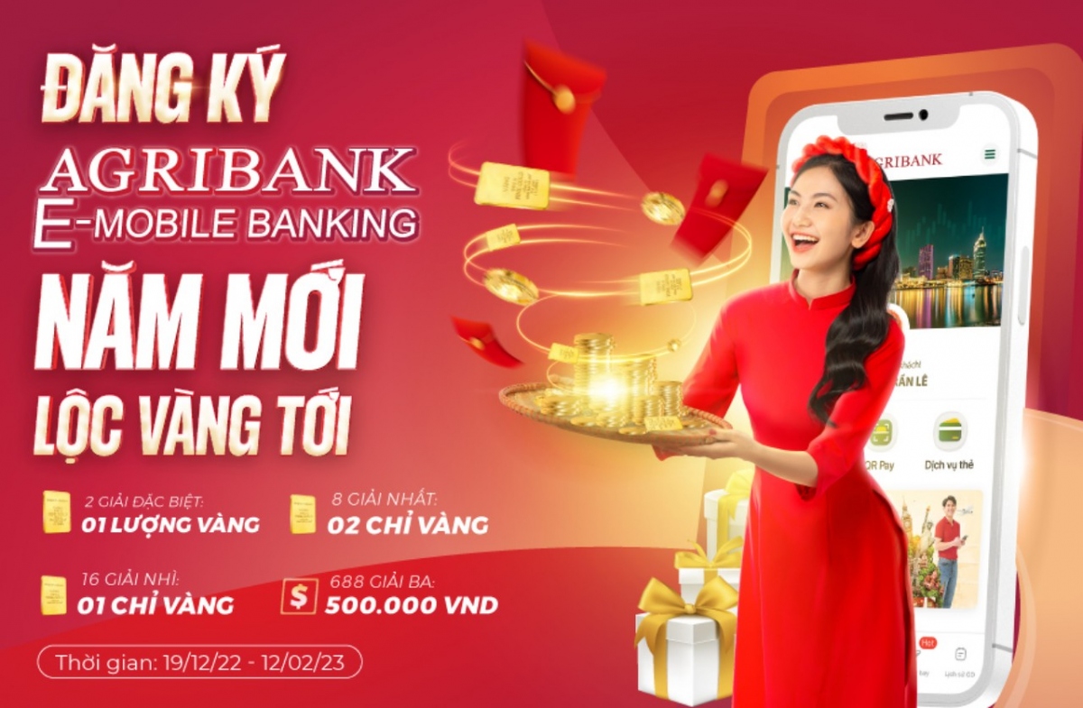 Hơn 4,6 tỷ đồng quà tặng cho khách hàng mở tài khoản Agribank E-Mobile Banking