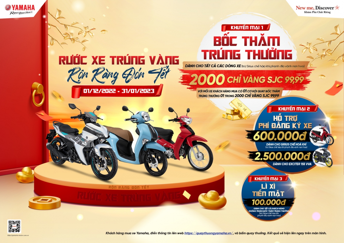 Mua xe Yamaha chào xuân Quý Mão đón lộc vàng may mắn