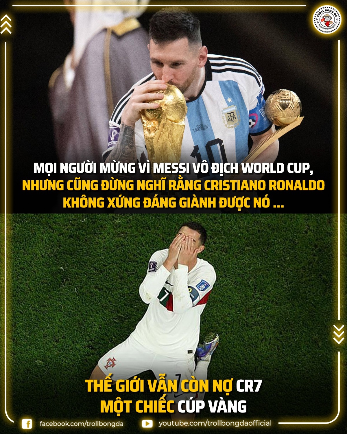 Biếm họa 24h: Thế giới bóng đá vẫn nợ Ronaldo một chiếc cúp vàng