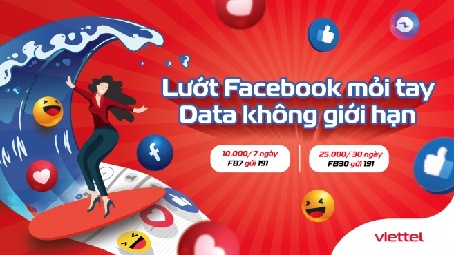 Viettel tung gói cước lướt Facebook không lo giá cước