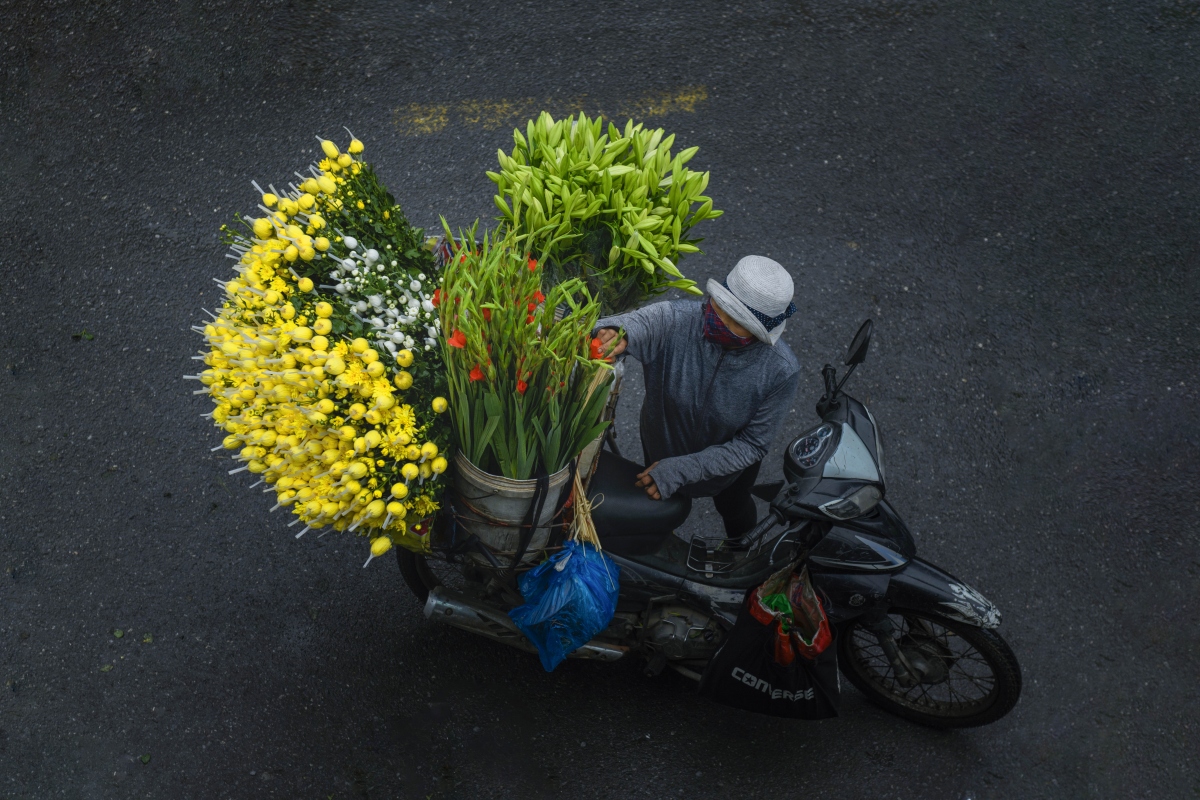 Những chiếc nón di chuyển trên phố phường Hà Nội