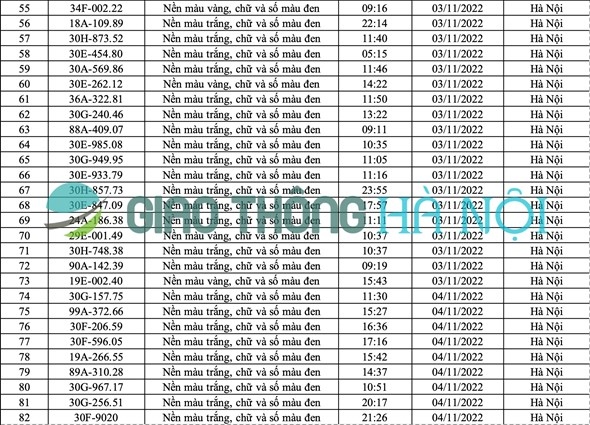 danh sach o to bi phat nguoi thang 11 2022 hinh anh 3