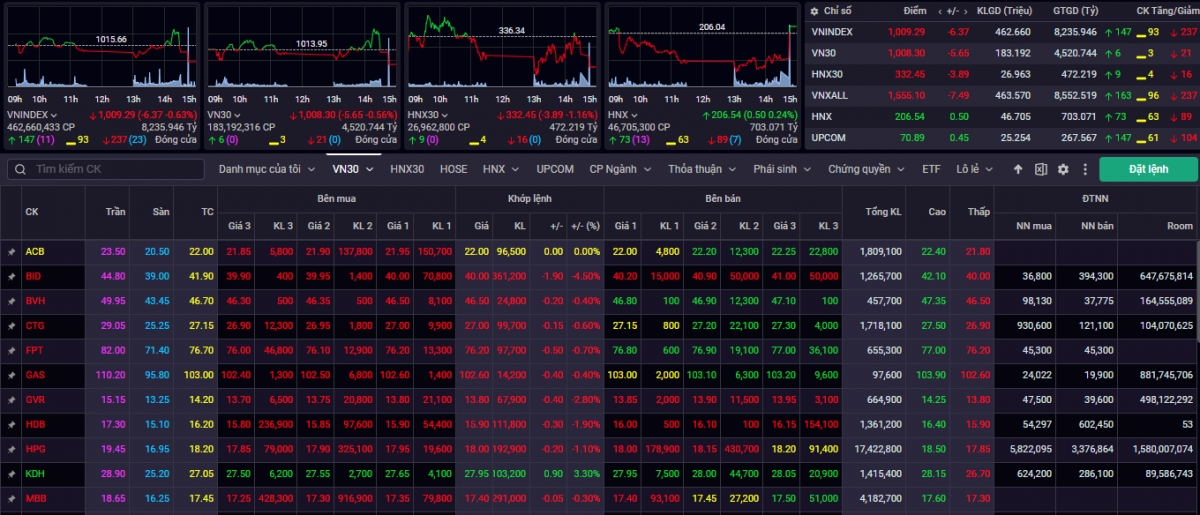 vn-index tiep tuc rung lac trong bien do 1.000-1.020 diem hinh anh 1