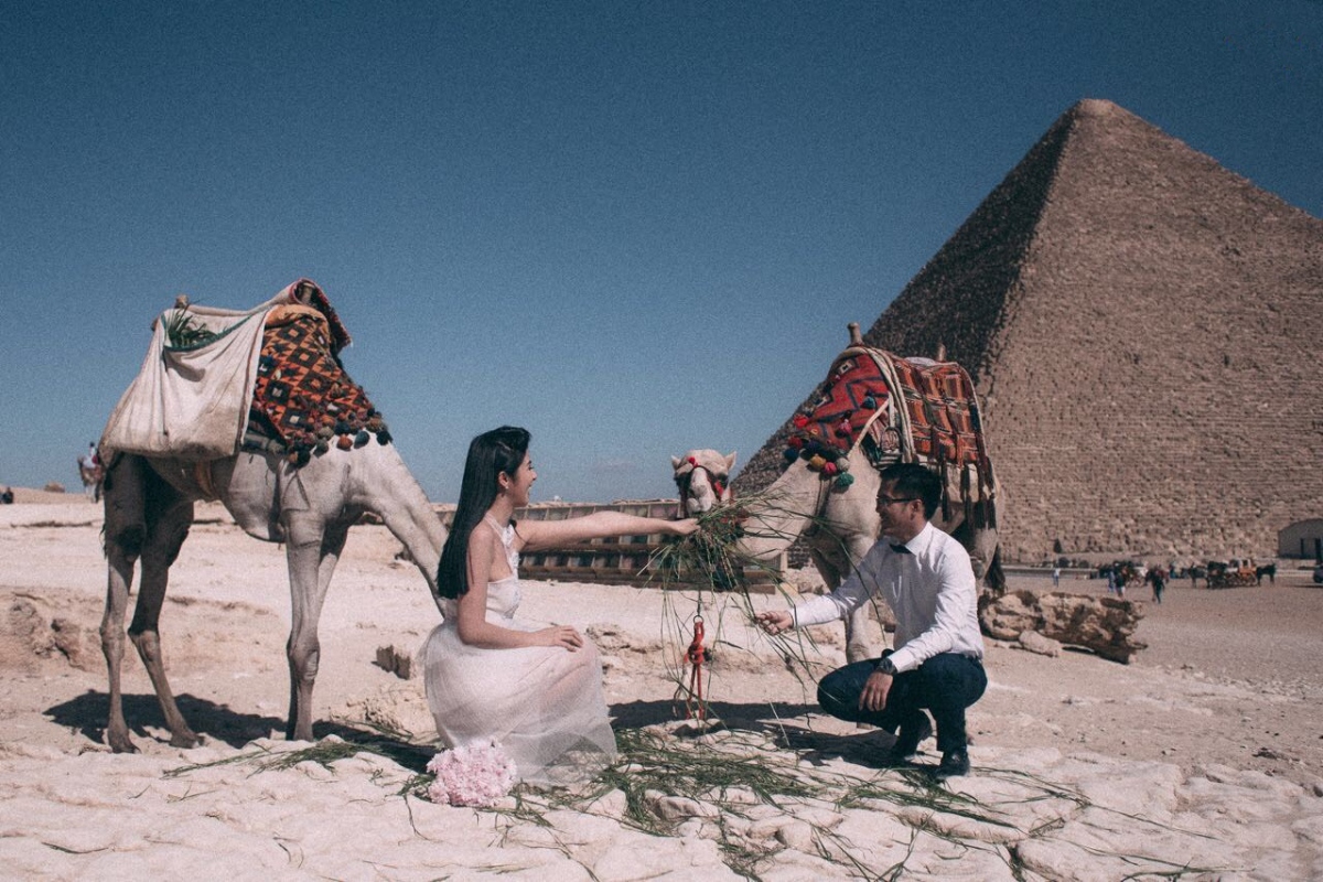Sát ngày lên xe hoa, Hoa hậu Ngọc Hân hé lộ ảnh cưới tại Ai Cập