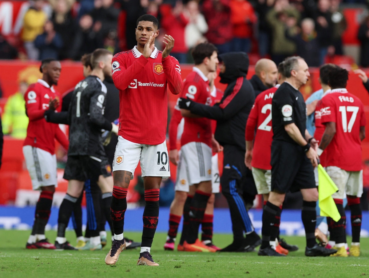 Phong độ trái ngược của Rashford và Haaland trong trận MU 2-1 Man City