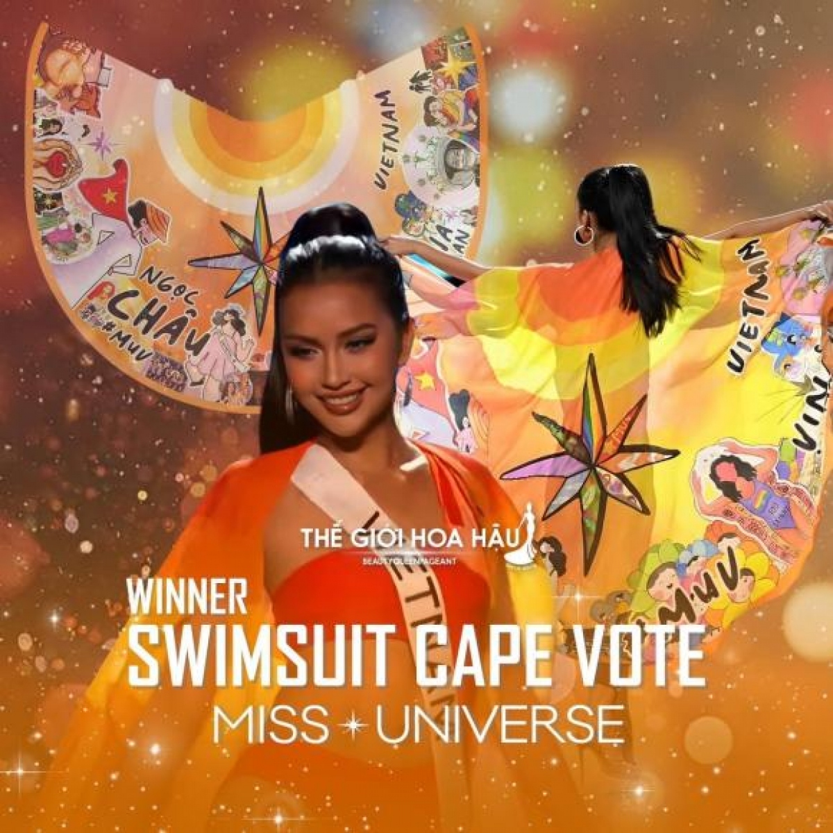 ngoc chau wins swimsuit cape vote at miss universe 2022 picture 1