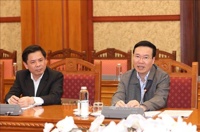 Thường trực Ban Bí thư Võ Văn Thưởng chủ trì Hội nghị giao ban với các ban Đảng