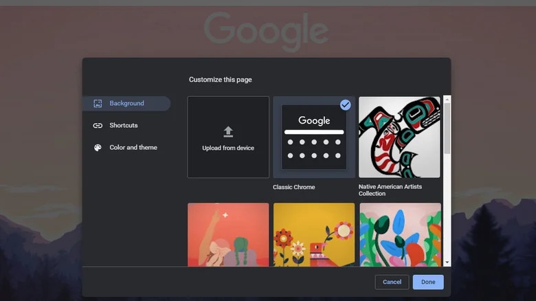 Cách đổi hình nền Google trong Chrome cực dễ