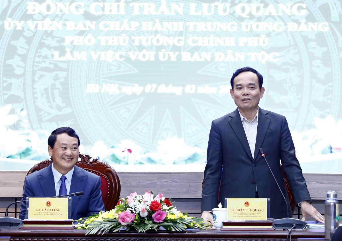 Phó Thủ tướng Trần Lưu Quang làm việc với Ủy ban Dân tộc
