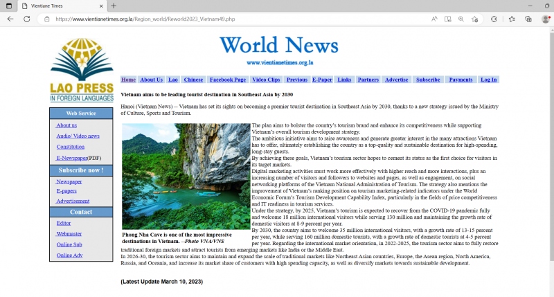 vietnamese tourism recovery grabs lao media headlines picture 1